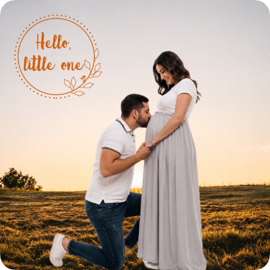 Hello little one keepsake in a golden field