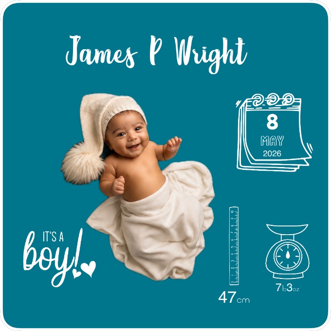 Baby boy welcome keepsake